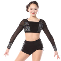 Kids Iridescent Sequin Crop Top