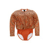 Youth Sequin Billowed Long Sleeve Floral Leotard