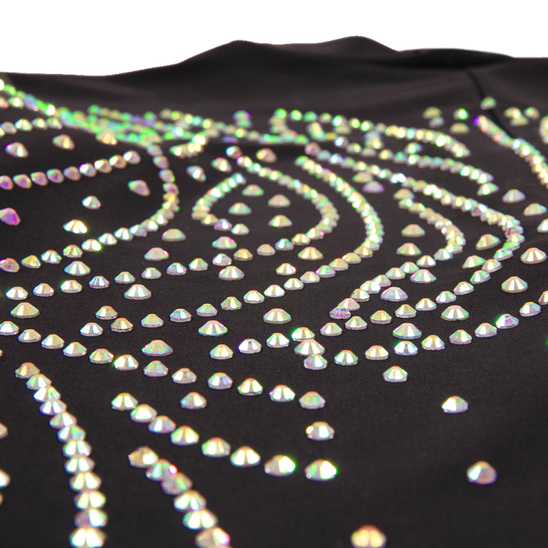 Shine On Rhinestone Long Sleeve Biketard