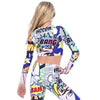 Long Sleeve Pop Art Crop Top