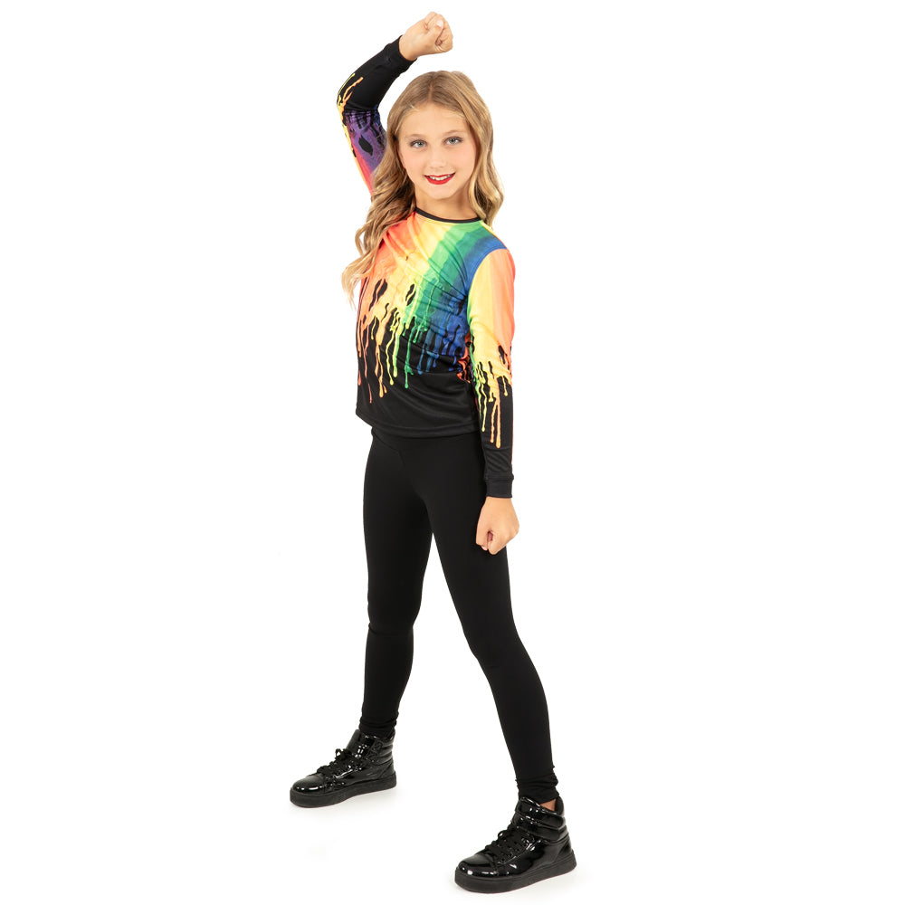 Youth Colorful Paint Drip Long Sleeve Tee