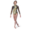 Baroque Raglan Mesh Leotard