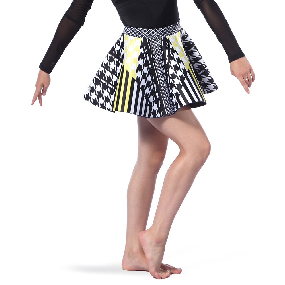 Houndstooth Neoprene Skater Skirt