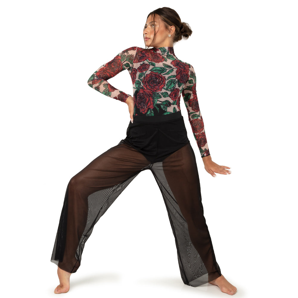 Rose Mesh Leotard