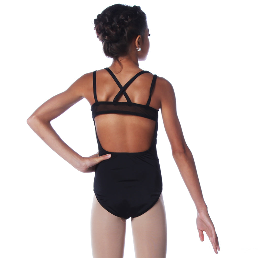 Youth Sweetheart Mesh Panel Leotard