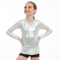 Kids Sequin Baseball Top