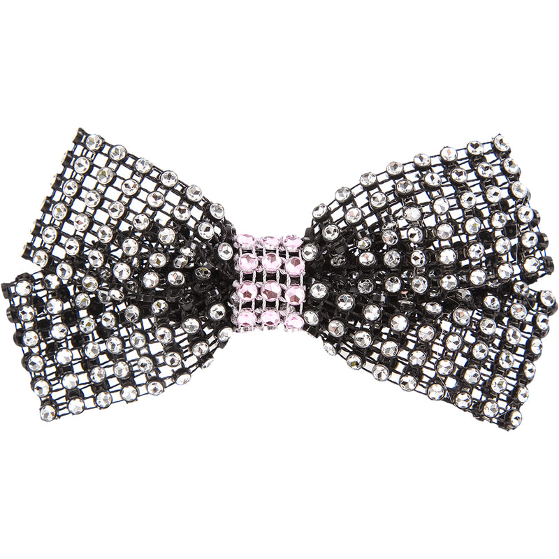 Rhinestone Bow with Contrast Trim