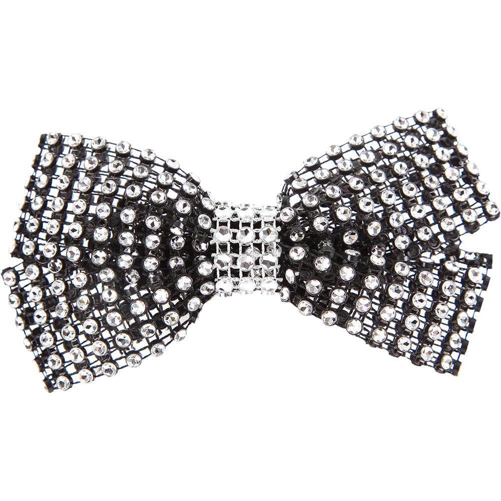 Rhinestone Bow with Contrast Trim