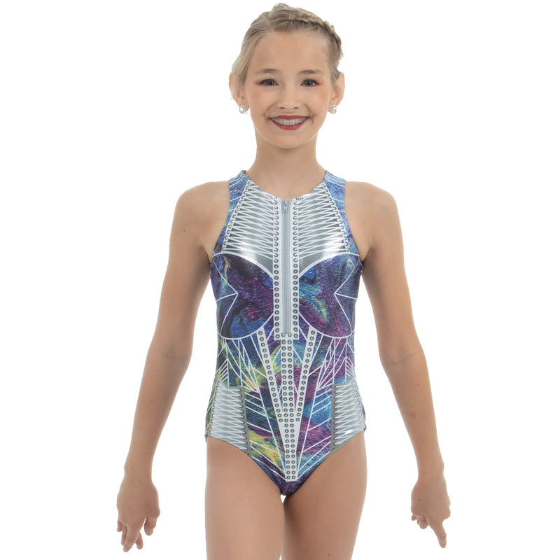 Youth Galaxy Princess Zipper Front Leotard