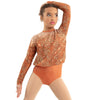 Youth Sequin Billowed Long Sleeve Floral Leotard