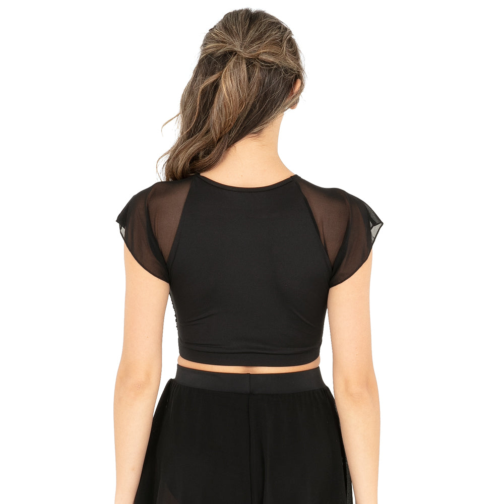 Flutter Sleeve Performance Crop Top