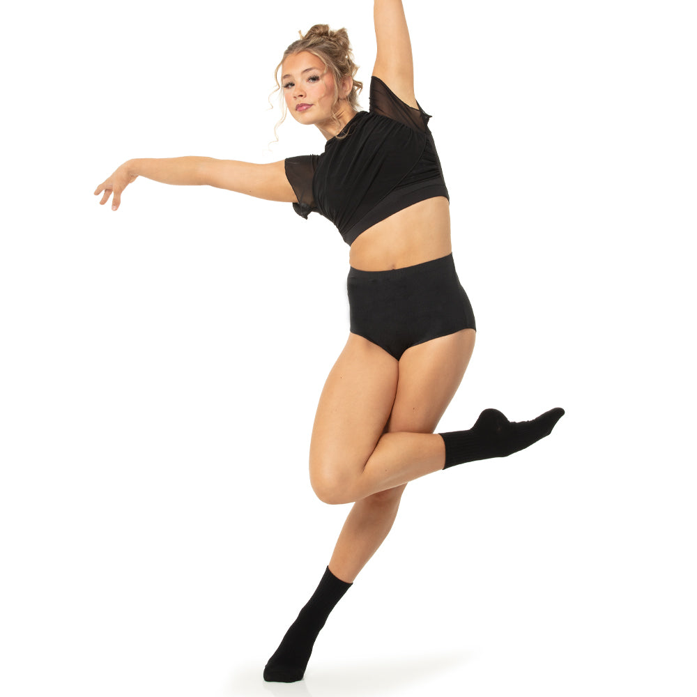 Flutter Sleeve Performance Crop Top