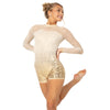 Sequin Ombre Waterfall Long Sleeve Biketard