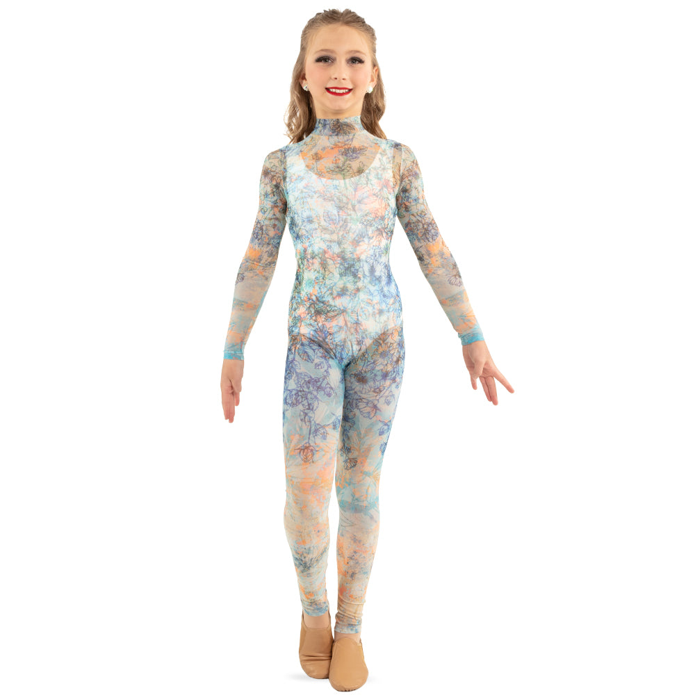 Youth Floral Mesh Unitard