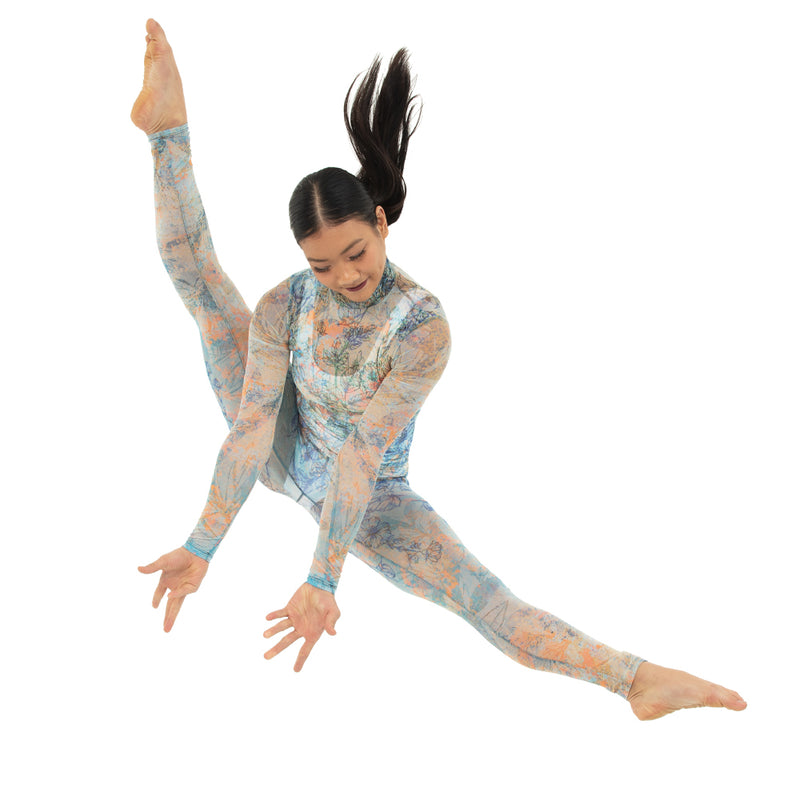 Youth Floral Mesh Unitard