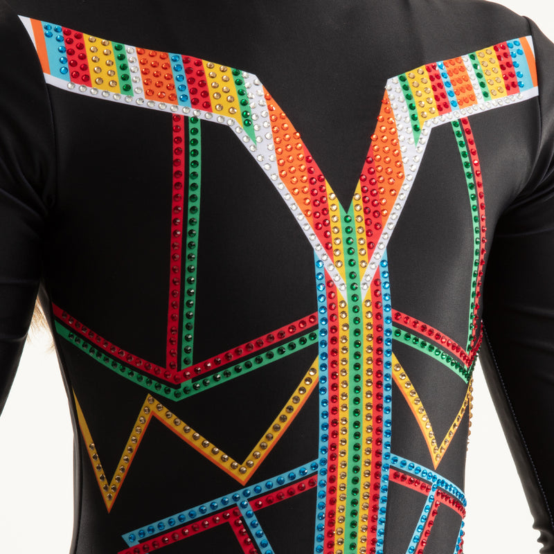 Youth Come Alive Long Sleeve Rhinestoned Leotard