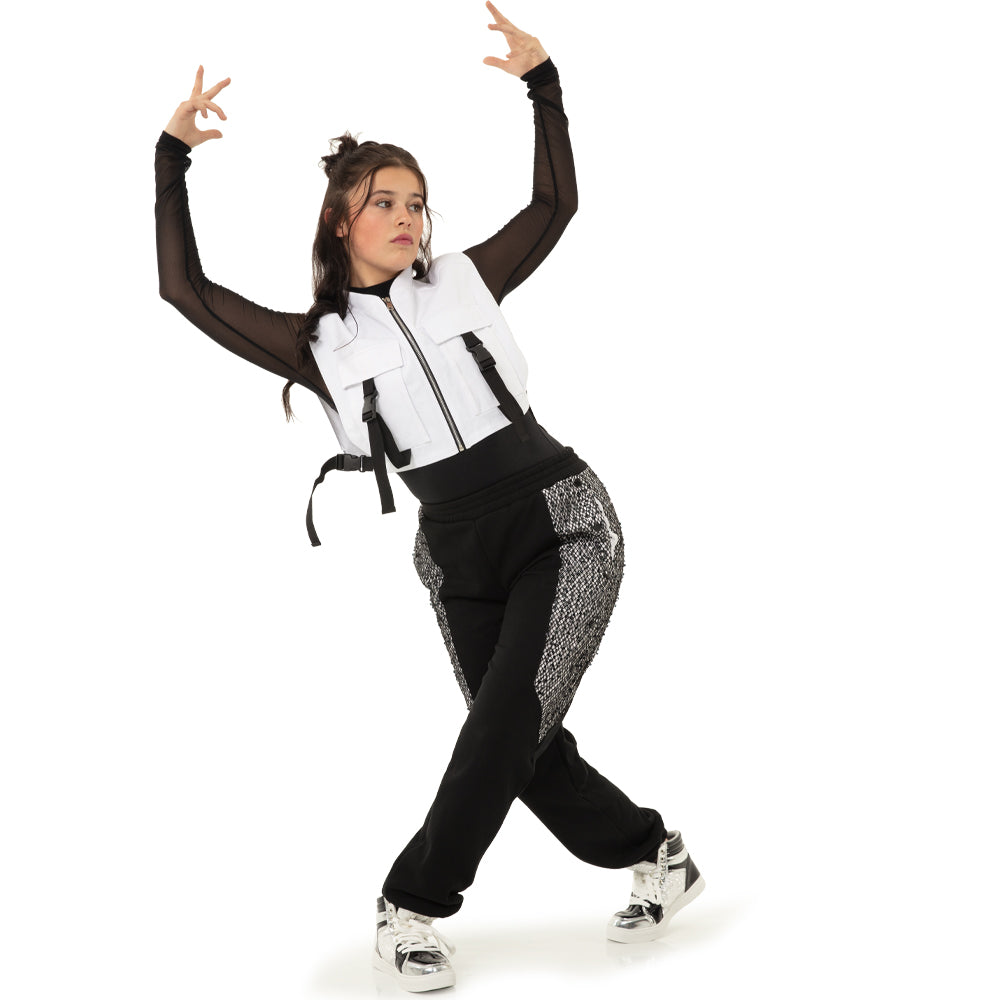 Fishnet Mesh Panel Joggers