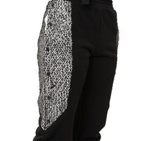 Fishnet Mesh Panel Joggers