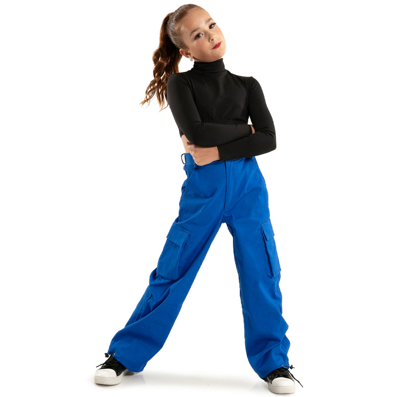 Youth Cargo Parachute Wide Leg Cinched Pants