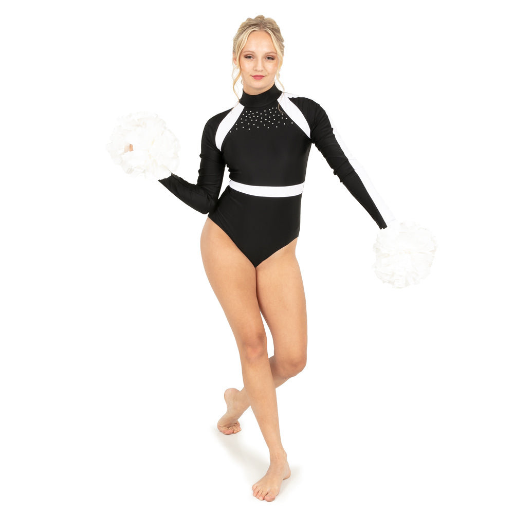 Long Sleeve Metallic Rhinestone Leotard