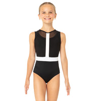 Youth Mesh Overlay Cross Back Leotard