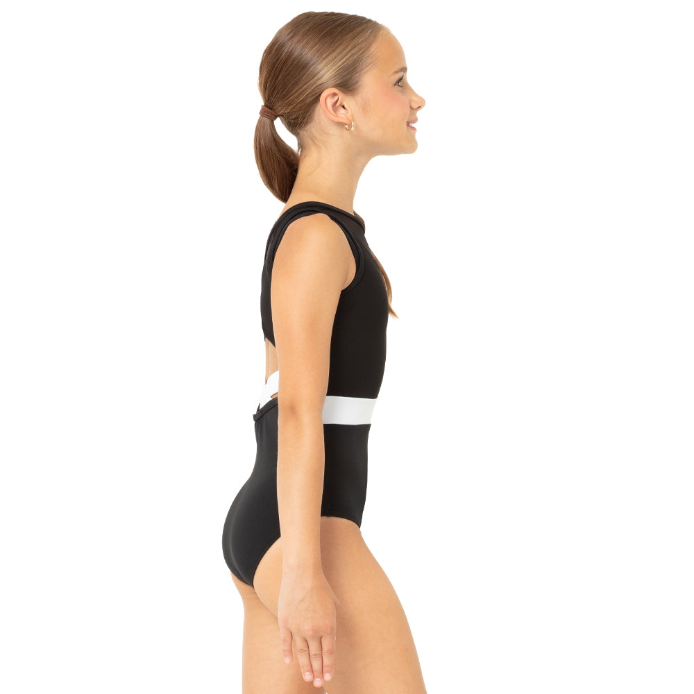 Youth Mesh Overlay Cross Back Leotard