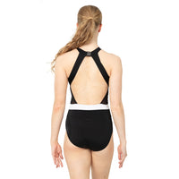 Halter Cut Out Mesh Open Back Leotard