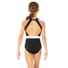 Youth Halter Cut Out Mesh Open Back Leotard