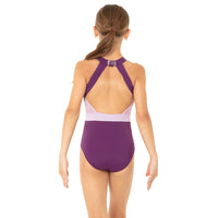 Youth Halter Cut Out Mesh Open Back Leotard