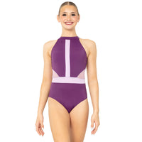 Halter Cut Out Mesh Open Back Leotard