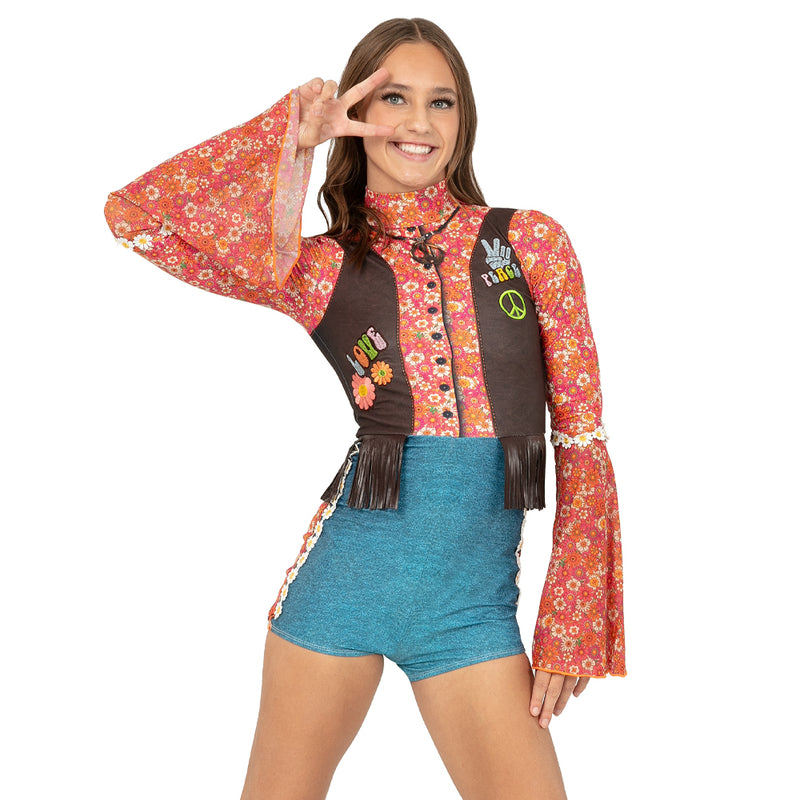 Flower Power Hippie 70s Biketard