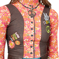 Youth Flower Power Hippie 70s Biketard