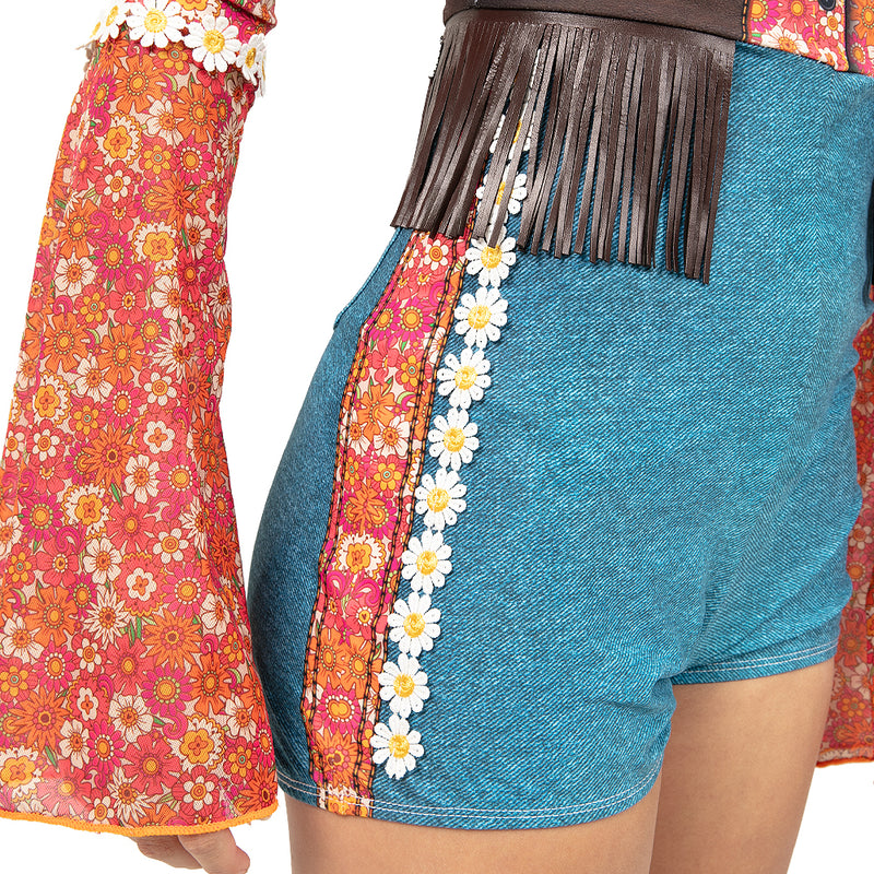 Youth Flower Power Hippie 70s Biketard