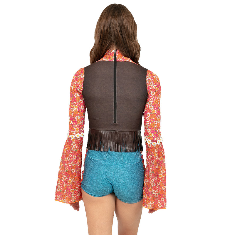 Flower Power Hippie 70s Biketard