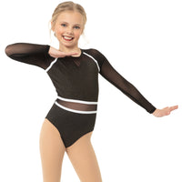 I Will Survive Colorblock Youth Mesh Long Sleeve Leotard