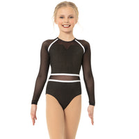 I Will Survive Colorblock Youth Mesh Long Sleeve Leotard