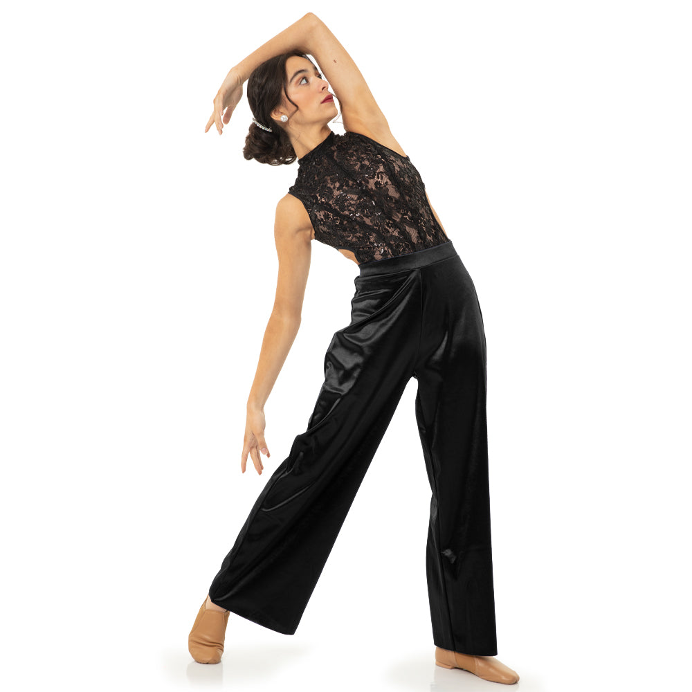 Lace Sequin Sleeveless Performance Leotard