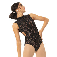 Lace Sequin Sleeveless Performance Leotard