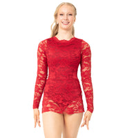 Lace Long Sleeve Scoopneck Dress