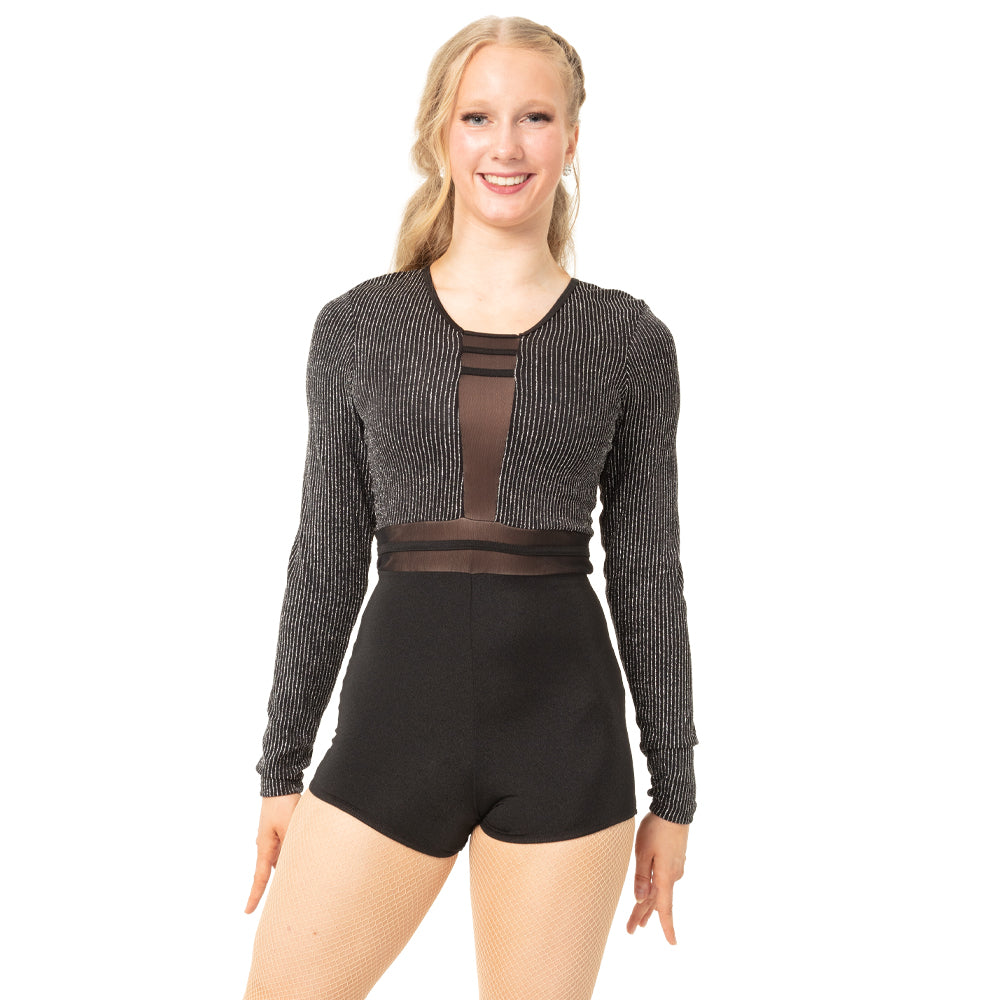 Youth Pin Stripe Long Sleeve Performance Biketard