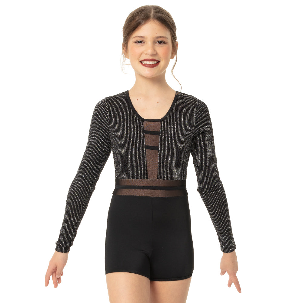 Youth Pin Stripe Long Sleeve Performance Biketard