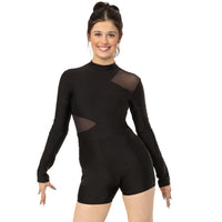 Youth Long Sleeve Mesh Cutout Biketard