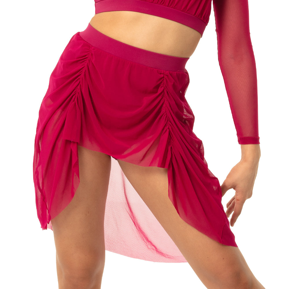 Youth Shirred Mesh Skirt