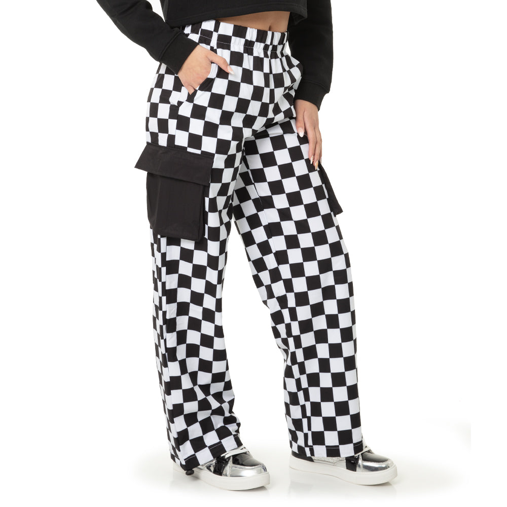 Checkered Wide Leg Pant
