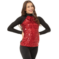 Alexandra Collection Long Sleeve Sequin Performance Top