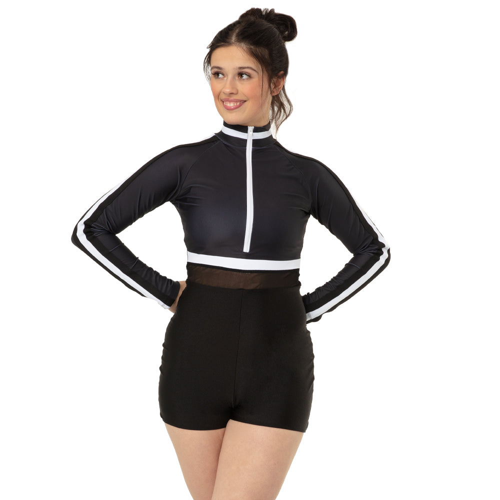 Youth Dynamic Long Sleeve Stripe Biketard