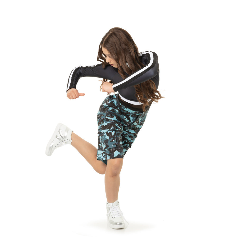 Dynamic Long Sleeve Stripe Biketard