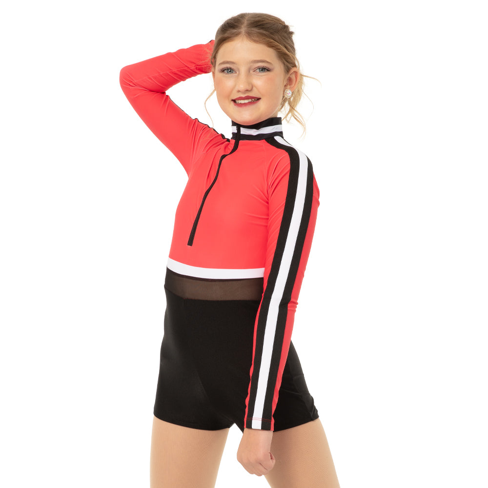 Youth Dynamic Long Sleeve Stripe Biketard