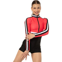 Dynamic Long Sleeve Stripe Biketard