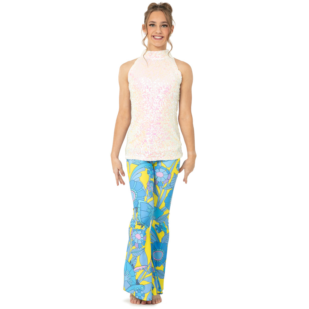 60s Floral Bell Bottoms Pants